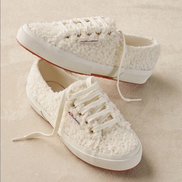 Superga Shoes - NWOT Superga Curly wool sneakers in white size 9.5
